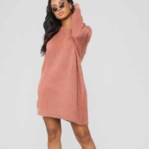 Fashionnova tunic fuzzy sweater dress